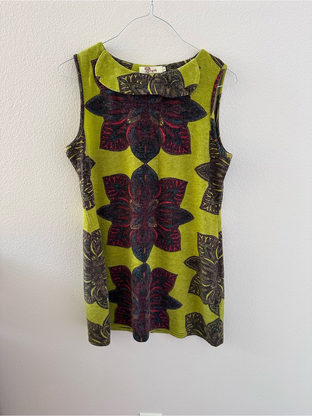 Anthropology Aryeh Bold Green Floral Sleeveless Dress